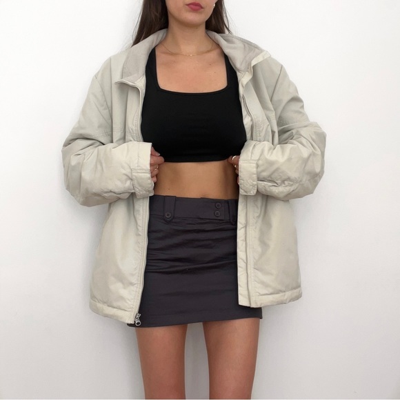 Zara Other - Zara light beige waterproof zip through bomber jacket 🤍